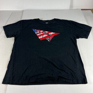 Paper Planes Shirt Adult Extra Large Black Faded Digi American Flag Logo Tee